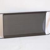 Perforated metal serving tray with bamboo handles, 1950s.
