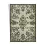 Handmade hi-low pile oriental grey rug, 1980s, 206 cm x 297 cm