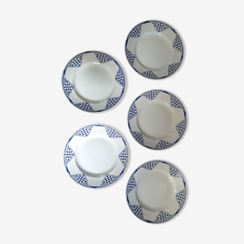 Suite of 5 flat plates moulin des loups.