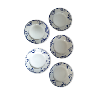 Suite of 5 flat plates moulin des loups.