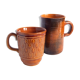 Duo of French-English brown and terracotta cups