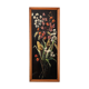 Tableau fleurs sur fond noir, années 50