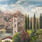 Tableau ancien paysage de Toscane