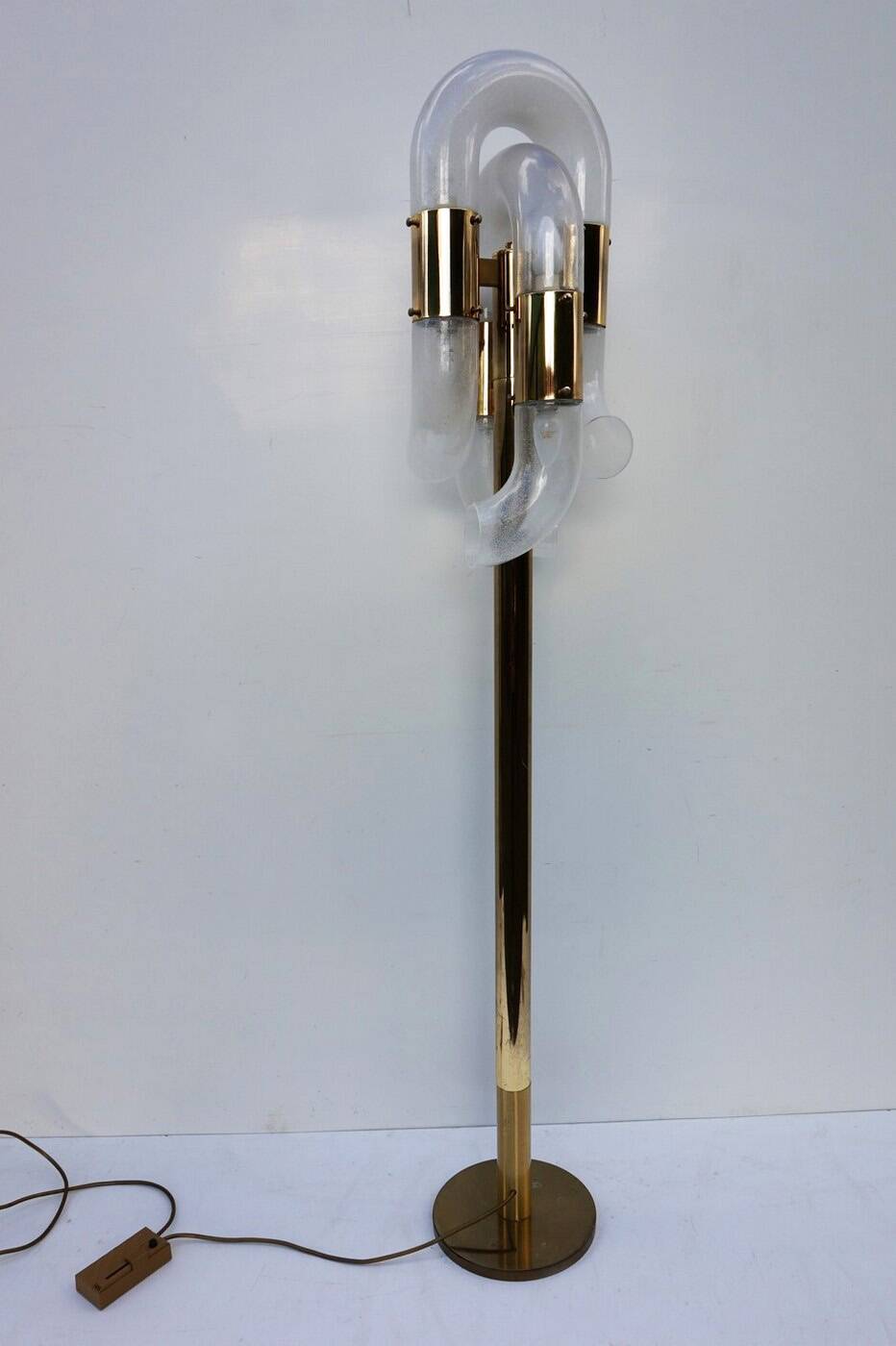 Lampe de sol en verre de Murano par Aldo Nason pour Mazegga, années 1970.