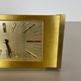 Vintage 1960s solid brass table clock Hollywood Regency Dugena, Switzerland