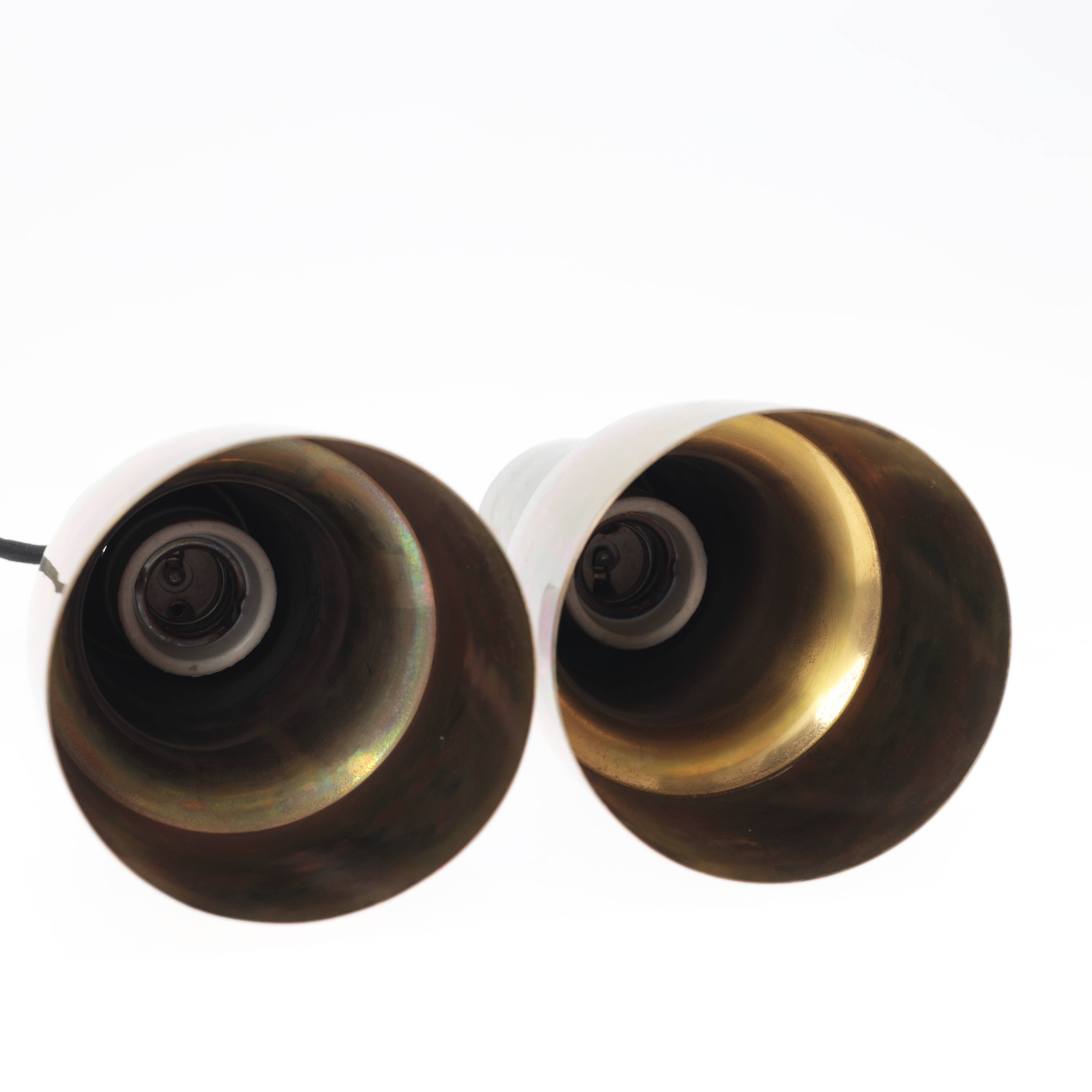 2 brass pendant lights - Sweden 50s/60s