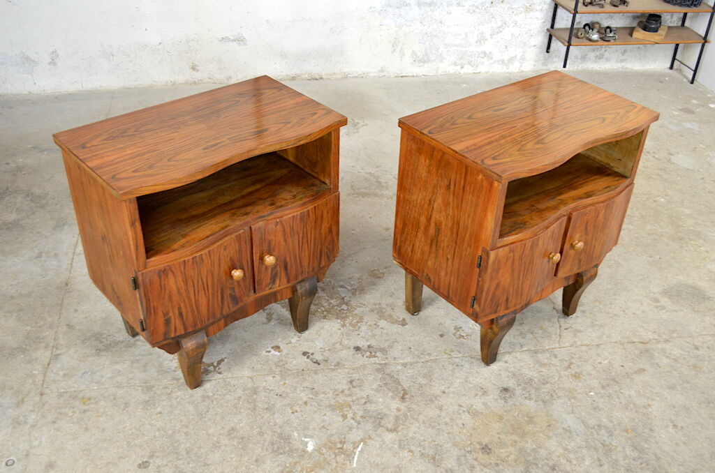 Art Deco bedsides walnut 1930 / 1940