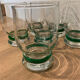 6 verres à eau soda avec bague liseret vert