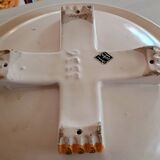 Large earthenware bowl decorated in the Rouen/Moustiers style.