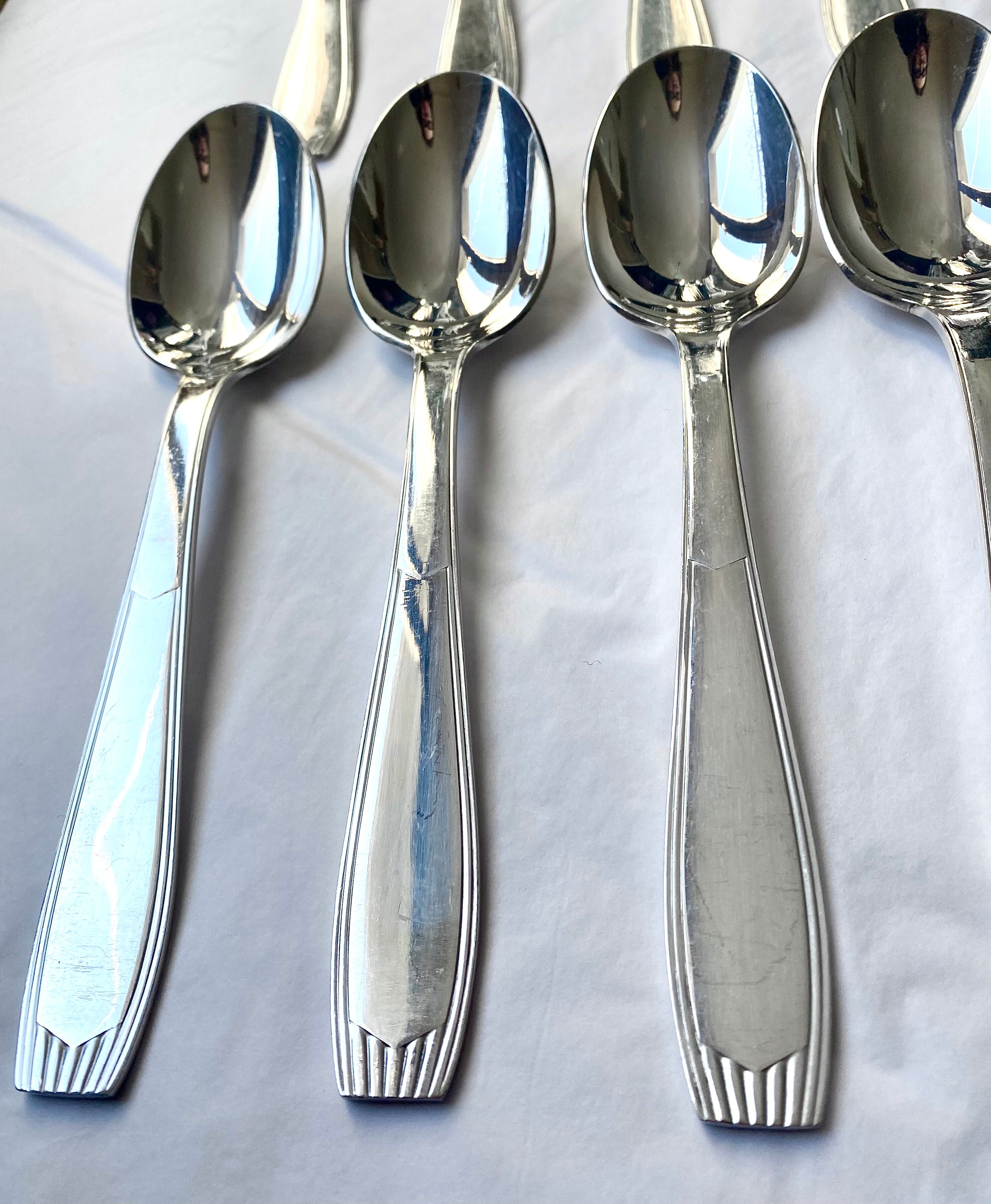 Christofle cutlery set - 11 fourchettes de table et 11 cuillères à soupe - Art déco - Métal argenté