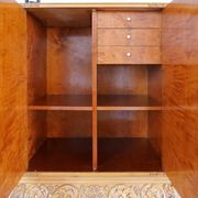 Mid-century modern artisan wardrobe in elm, Sweden, 1940s.