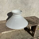 Old white abat-jour in opaline
