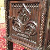 Gothic-style carved oak bedside