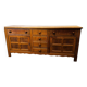 Buffet vintage français en chêne aux détails ondulés, vers 1950
