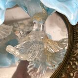 Pair of Murano glass candlesticks, iris flowers, 1960s