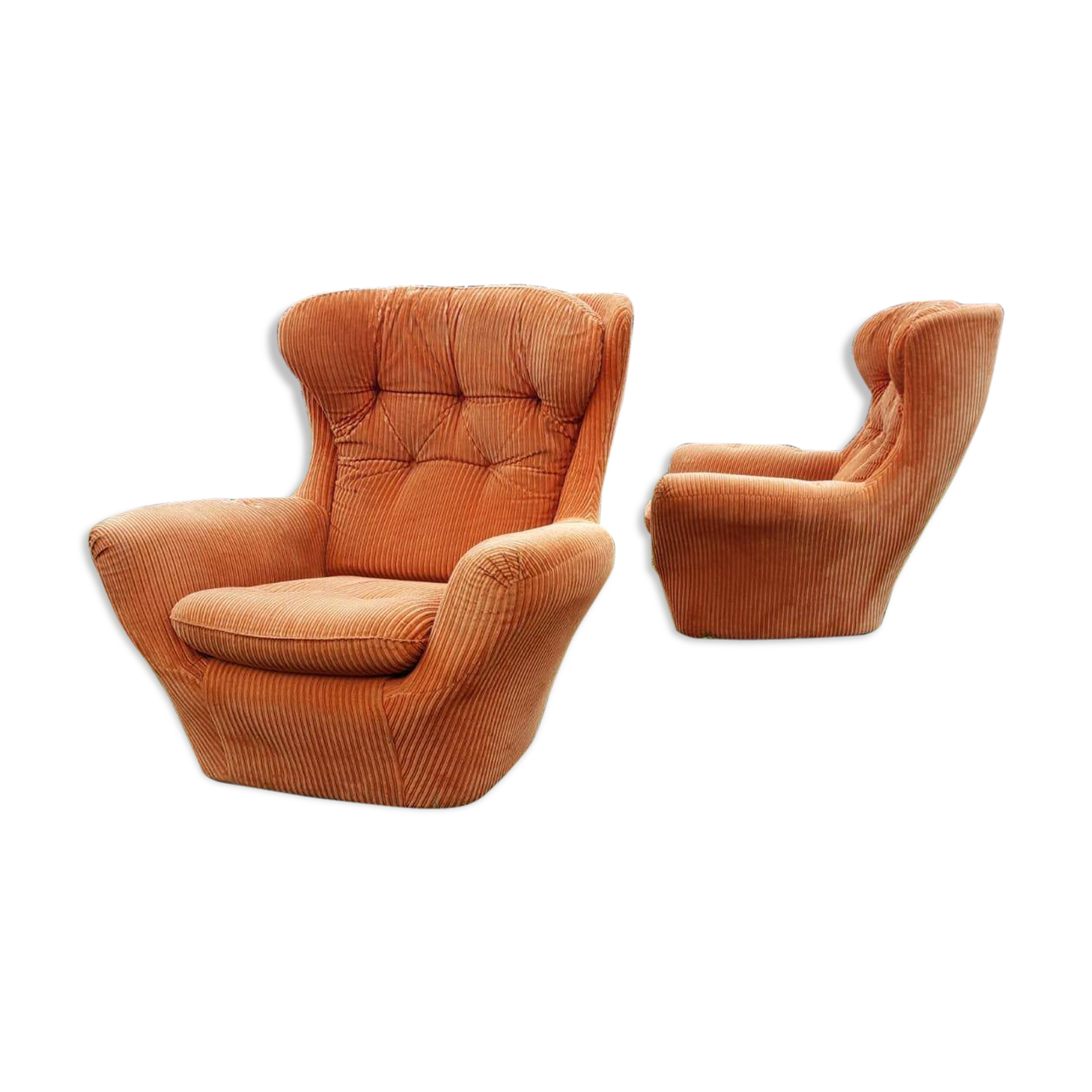 Pair of Steiner velvet armchairs