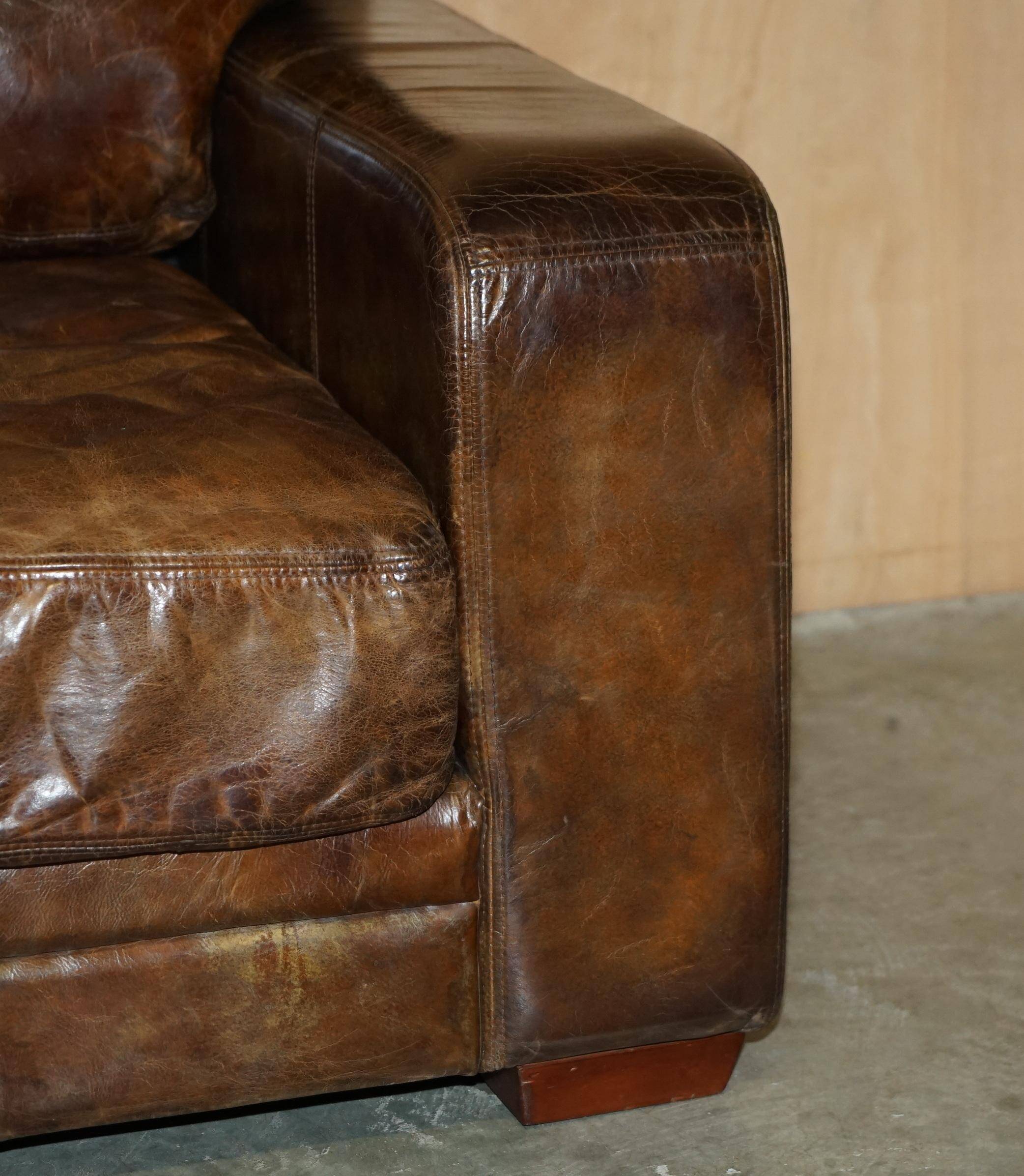Heritage Biker Halo Soho Vintage leather sofa