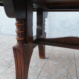 Brutalist art deco style oak table