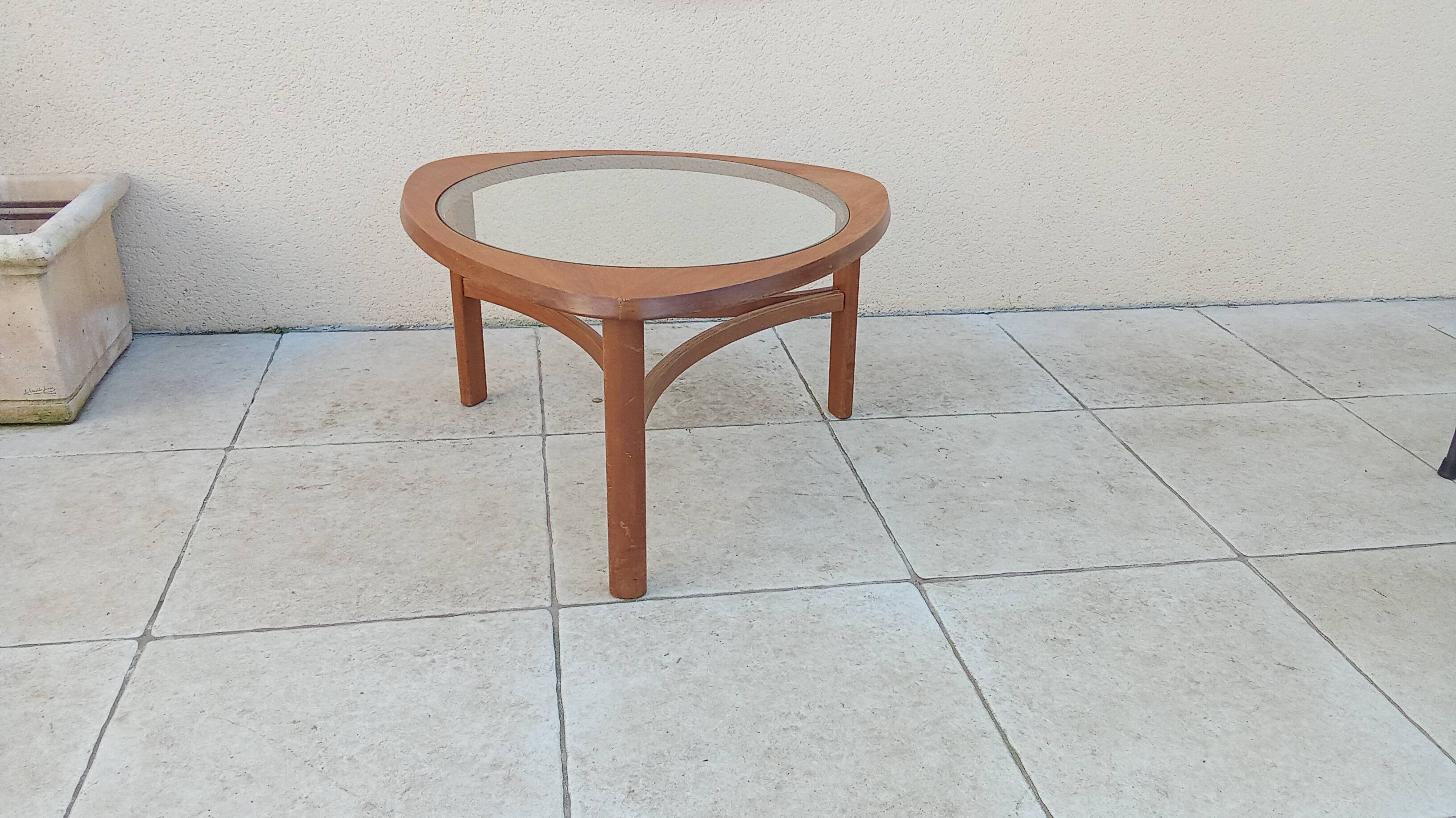Table basse teck vintage scandinave
