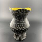 Jean de LESPINASSE (1896-1979). Bell-bottomed vase with corolla neck in glazed ceramic