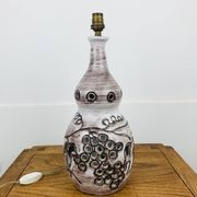 Lampe céramique ajourée, feuilles de vignes, années 60