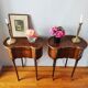 Pair of Louis XV style kidney-shaped bedside tables.