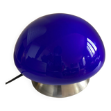 Vintage mushroom lamp globe blue glass 70s style