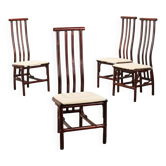 Chaises vintage Bonacina S2 design Tito Agnoli en tissu années 1980