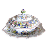 Compotier, soup tureen, vegetable dish in Rouen earthenware
