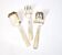 Set of 3 modernist 1950s dessert cutlery in silver by RENEKA.