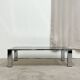 Rectangular coffee table in chromed metal and smoked glass, circa 1970