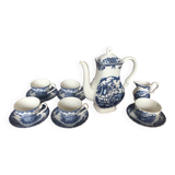 Old tea service the brook myott white ceramic blue decor england