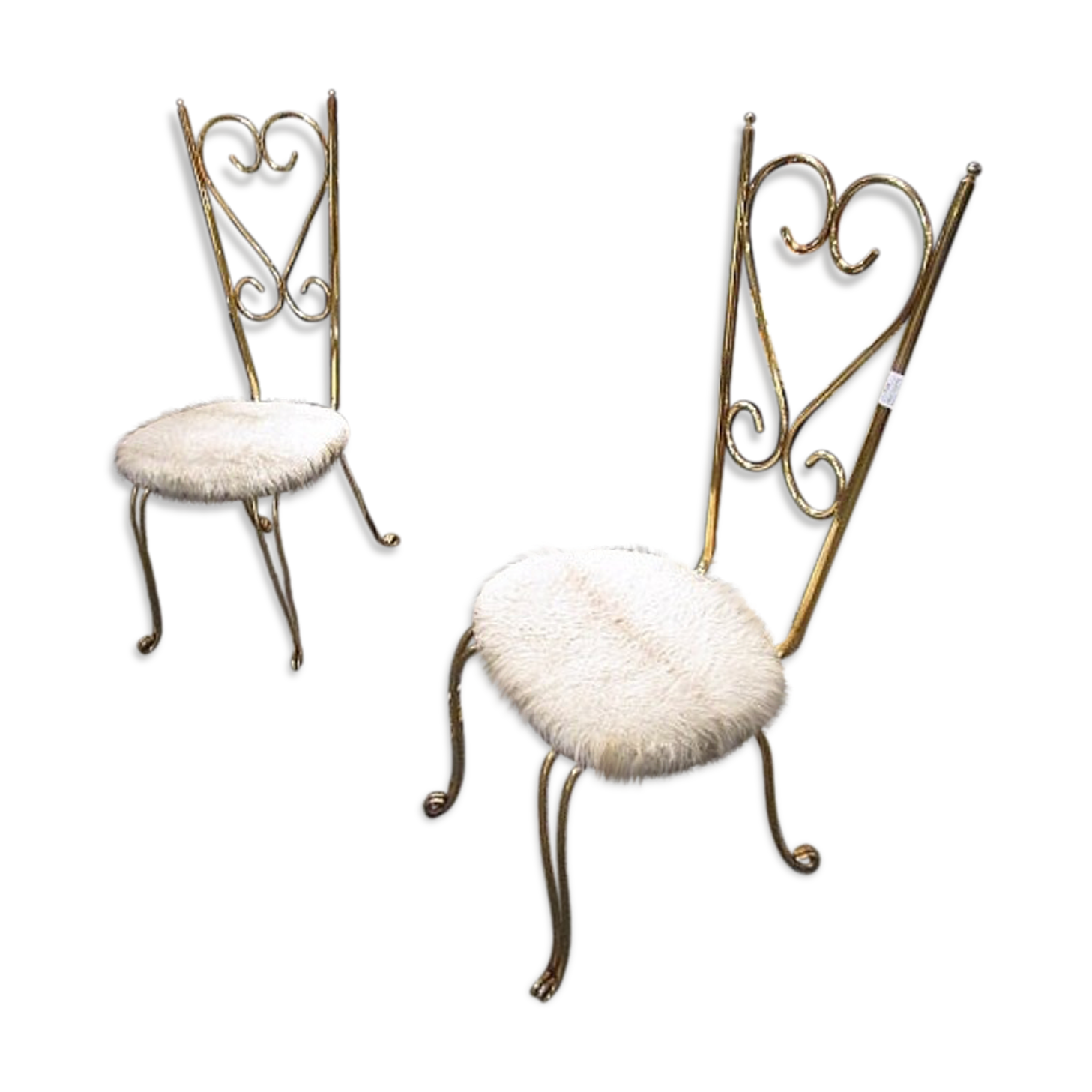Paire de chaises laiton 1950