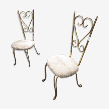 Pair of chairs brass 1950