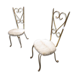 Paire de chaises laiton 1950