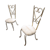 Paire de chaises laiton 1950