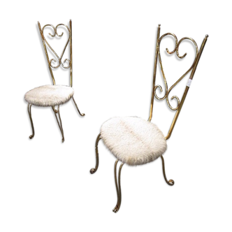 Pair of chairs brass 1950