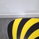 Vintage 1950s black and yellow striped formica table, plant table.