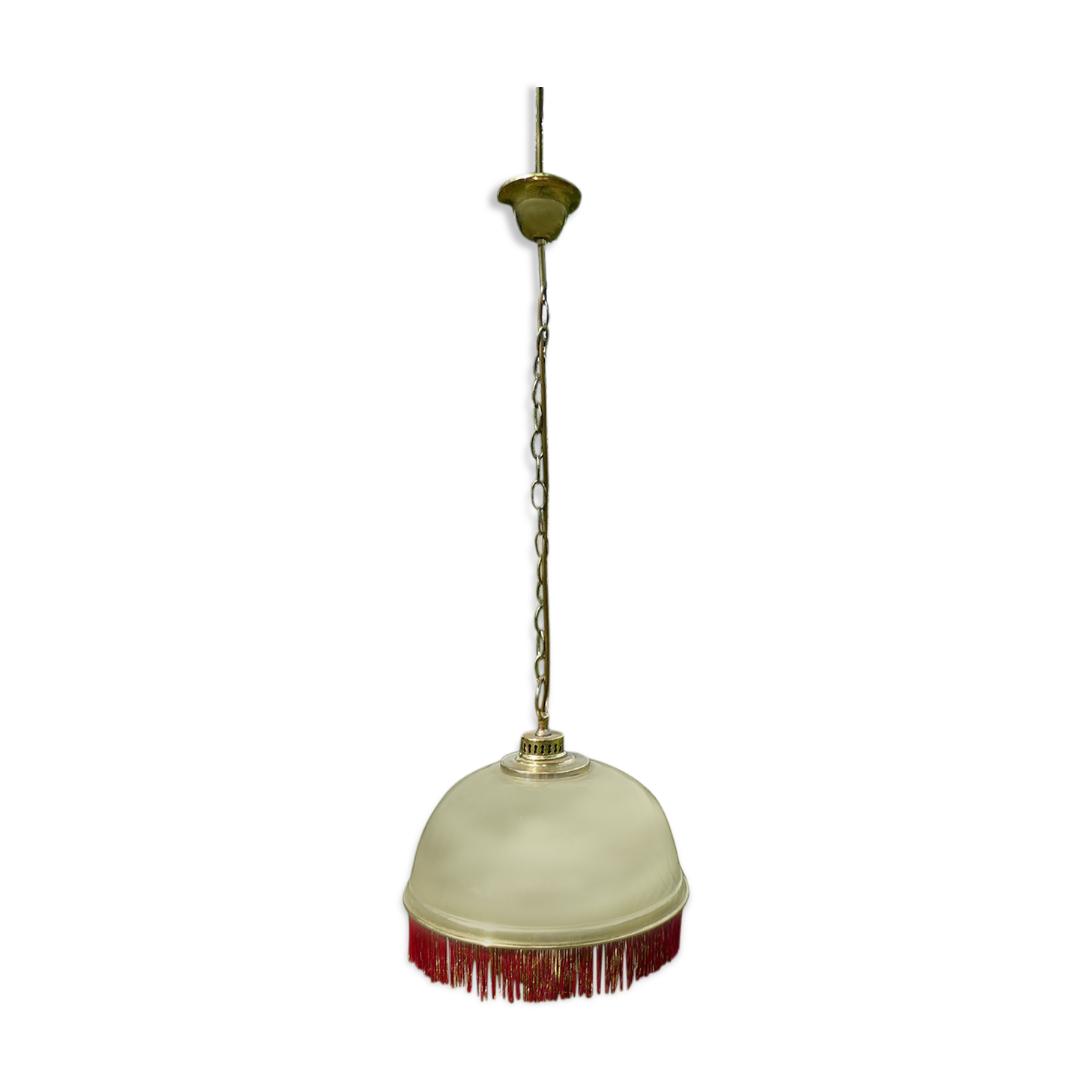 Bistro fringe pendant light, solid brass billiard table