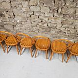 Lot de 6 chaises danoises à barreaux