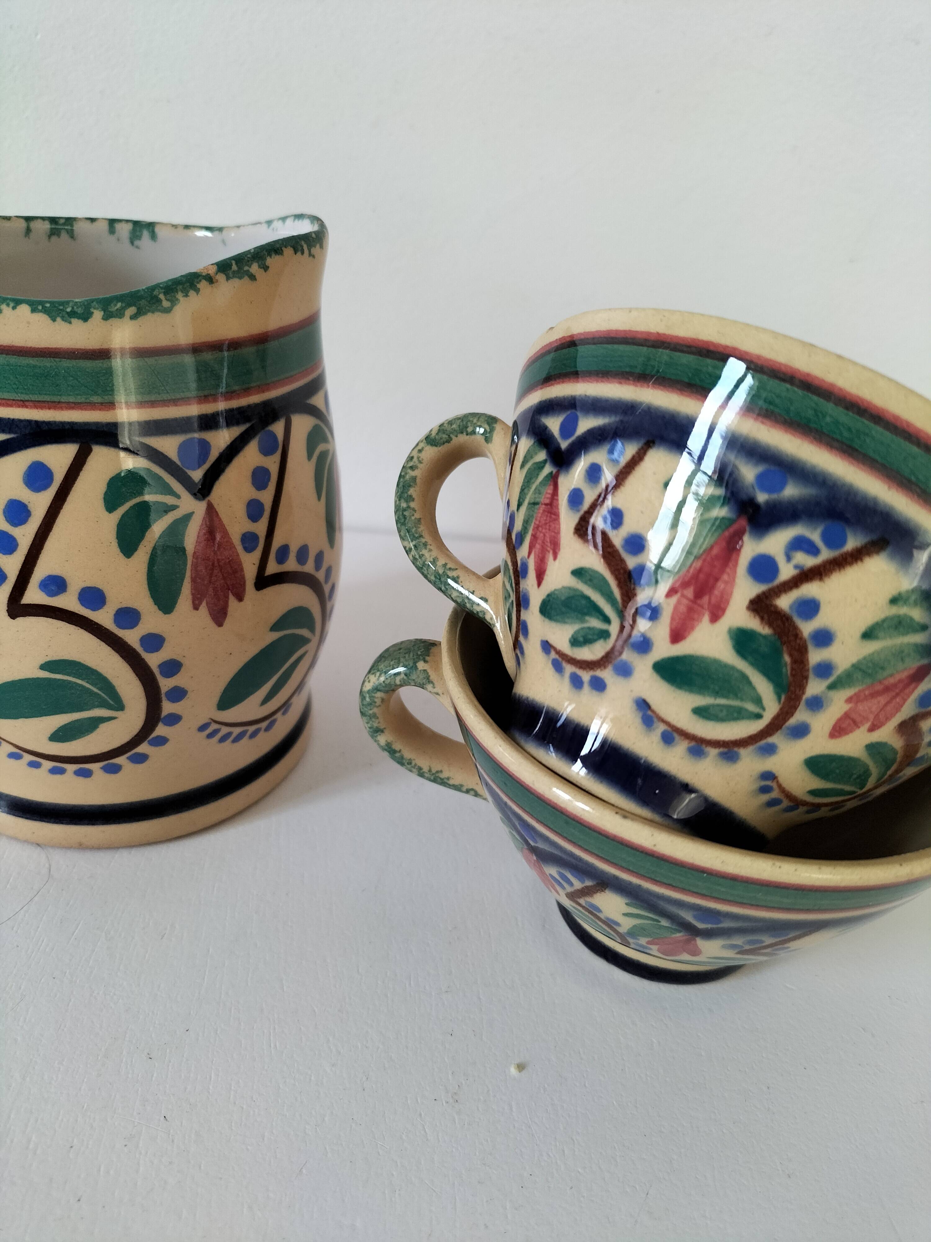 Tasses et pot à lait Keraluc Quimper