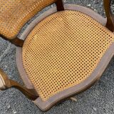 Paire de fauteuils cannés de style Louis XV