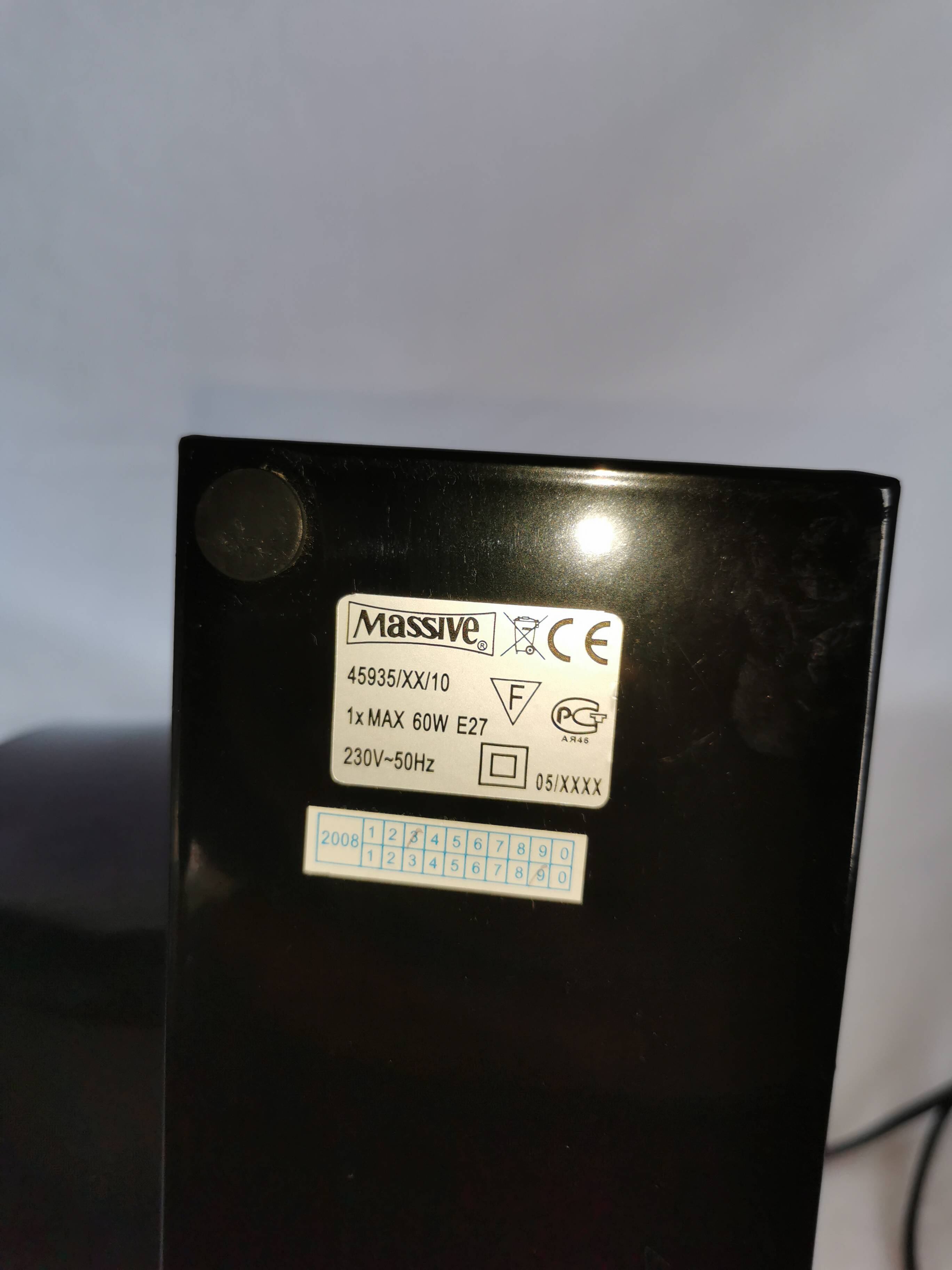 Steel looping lamp, Massive, Belgium, 1990.