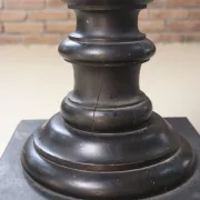 Ebonised wooden column with turned spiral shaft – Napoleon III, 19th c.