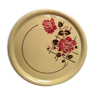 Badonviller red pink pie dish