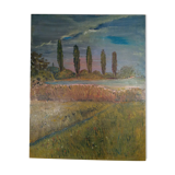 Oil on landscape canvas