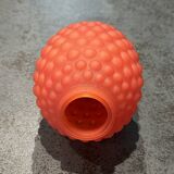 Small Art Deco ball vase in red-orange tinted glass