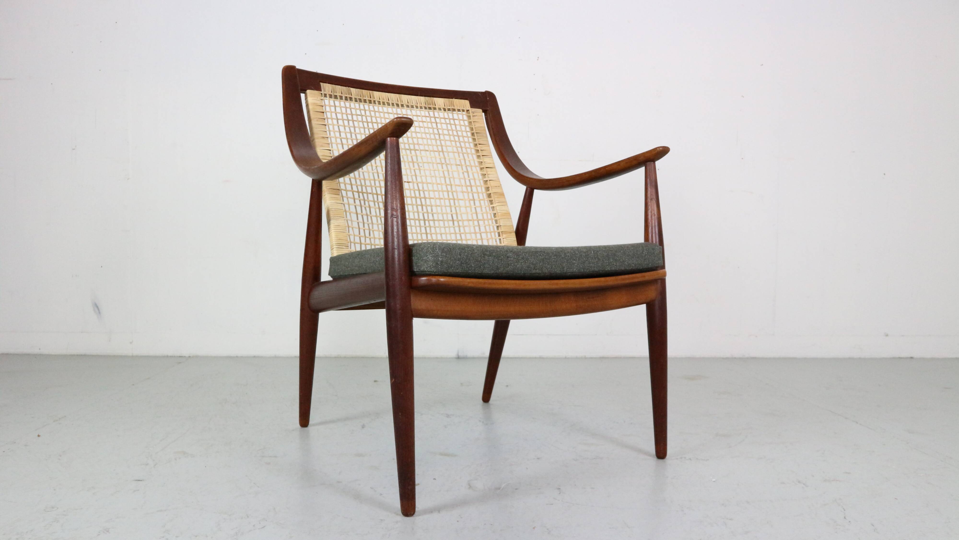 Peter Hvidt& Orla Mølgaard-Nielsen FD146 Cane Back Easy Chair, Denmark