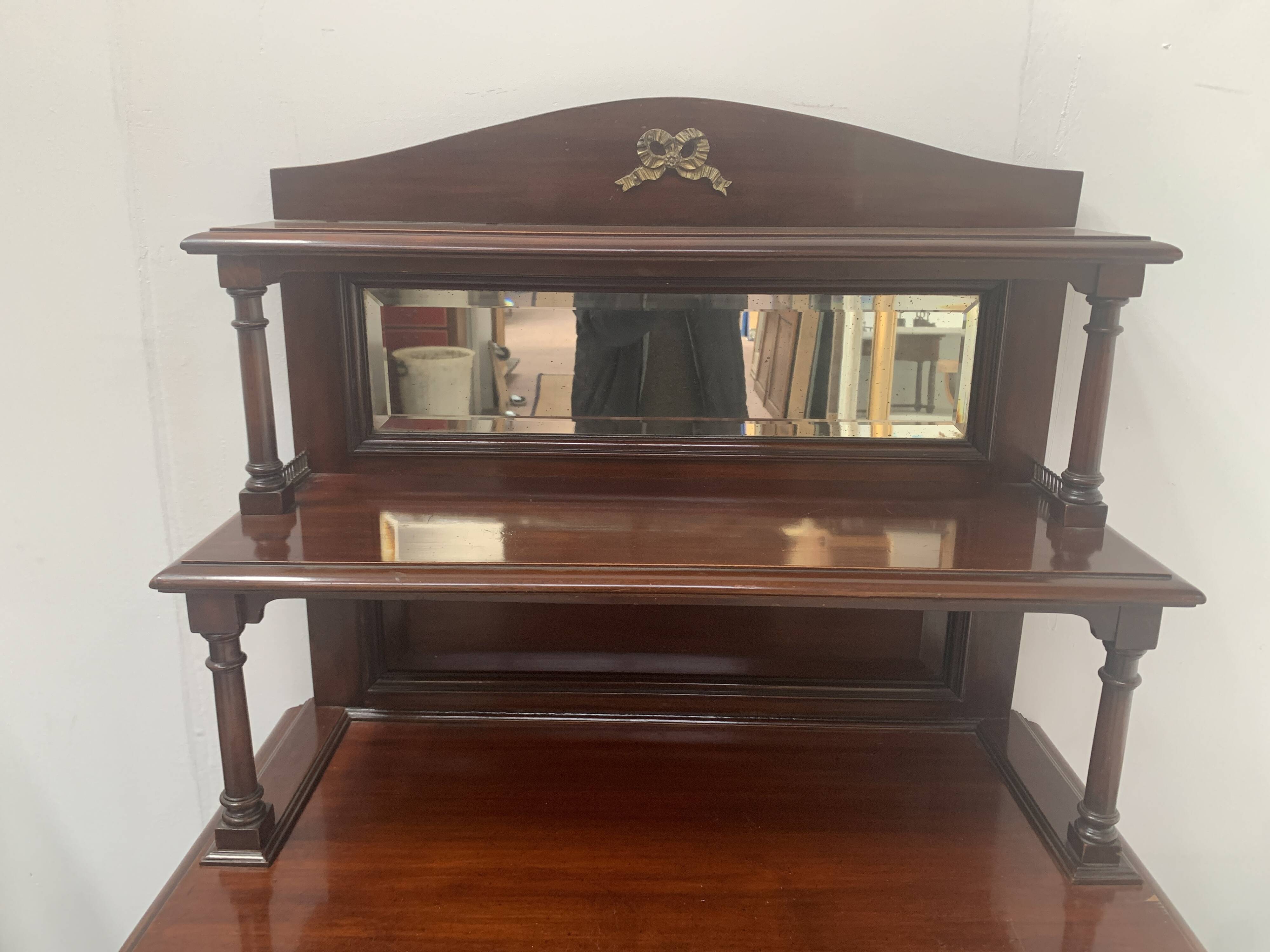 19th century Empire style mahogany serving trolley