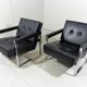 Hein Salomonson black leather lounge chairs 1968
